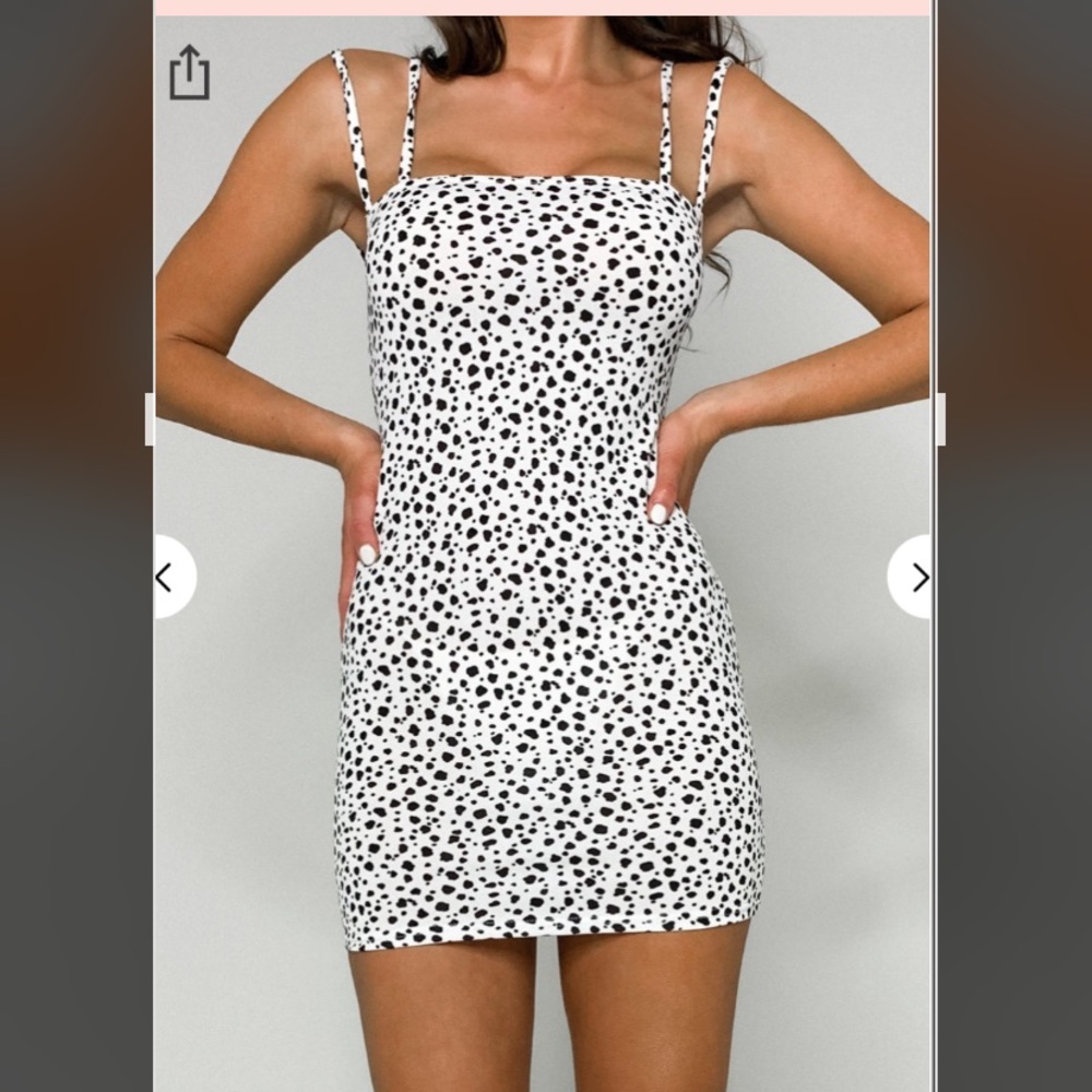 NWT Dalmatian Print Strappy Mini Dress